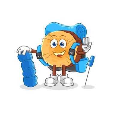 Yuvarlak kütük kamp maskotu olur. çizgi film vektosu