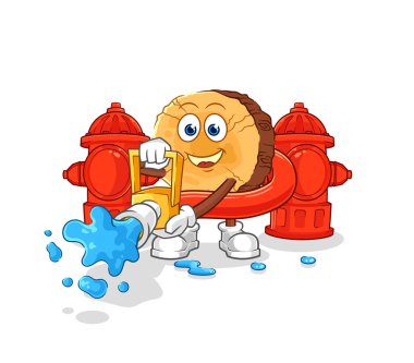 Yuvarlak seyir defteri itfaiyeci vektörü. karikatür