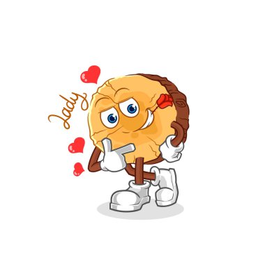 Yuvarlak kütük flörtü illüstrasyonu. karakter vektosu