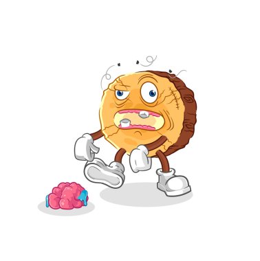 Yuvarlak günlük zombi karakteri.