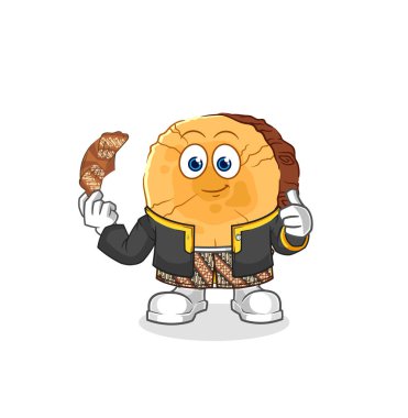 Yuvarlak günlük Cava karakteri. karikatür maskotu vektosu