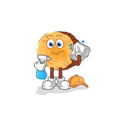 Yuvarlak seyir defteri temizleyici vektörü. karikatür