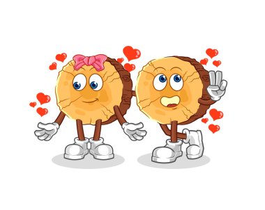 Yuvarlak günlük flört çizgi filmi. karakter maskotu vekto