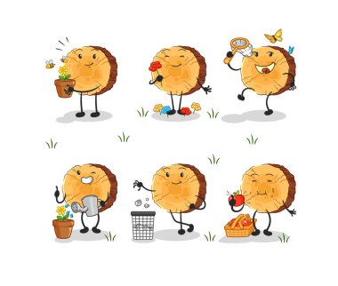 Yuvarlak kütük Dünya Grubu 'nu kurtarıyor. çizgi film maskotu