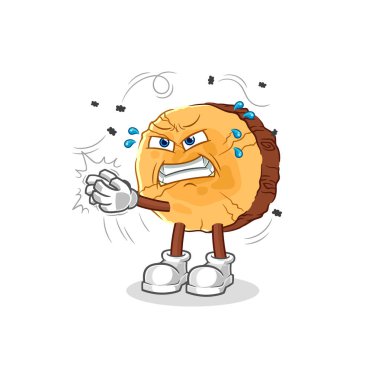 Yuvarlak seyir defteri sinek karakteri. karikatür maskotu vektosu