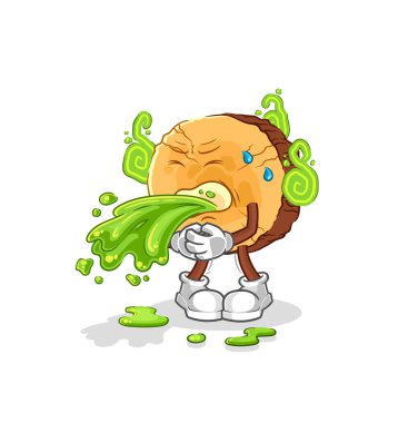 Yuvarlak kütük çizgi film kusar. karikatür maskotu vektosu