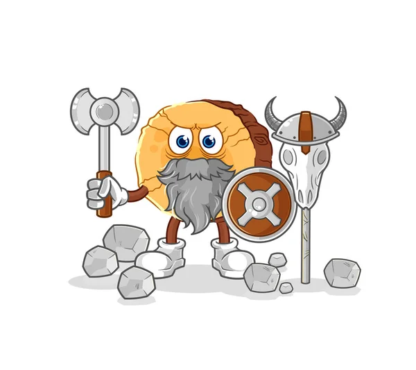 Log Viking Illustration Character Vecto — Stock Vector