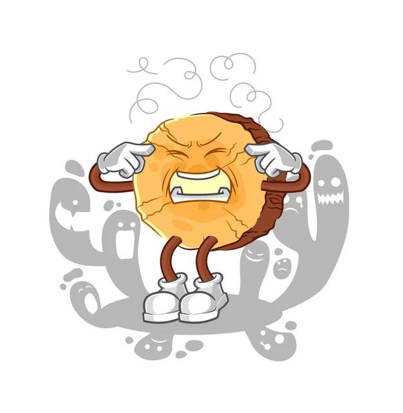 落ち込んだ丸い丸太のキャラクター 漫画のベクトル — ストックベクタ