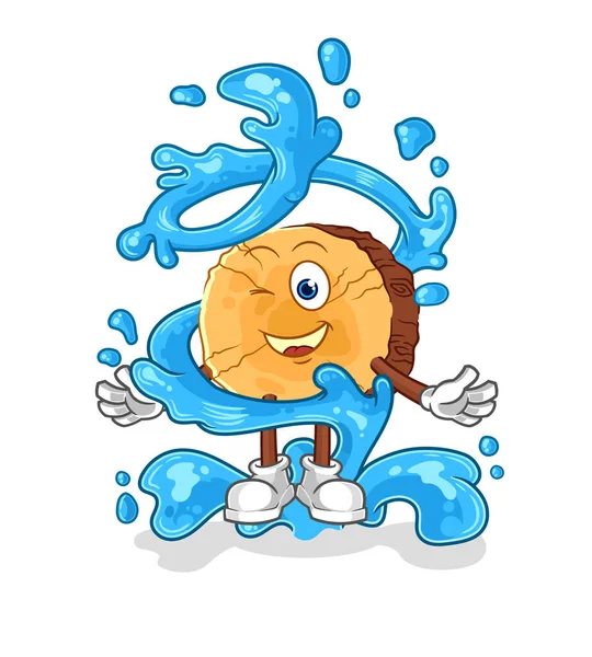 Log Fresh Water Mascot Cartoon Vecto — Stock vektor