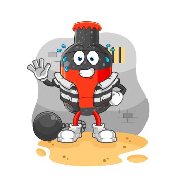 Kola suçlusu hapiste. karikatür