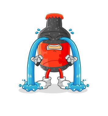 Kola ağlayan illüstrasyon. karakter vektosu