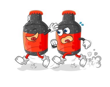Kola oyunu kovalamaca çizgi filmi. karikatür maskotu vektosu