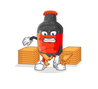 Kola karate maskotu. çizgi film vektosu