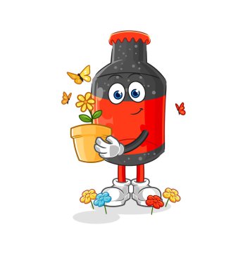 Kola ve saksı. karakter vektosu