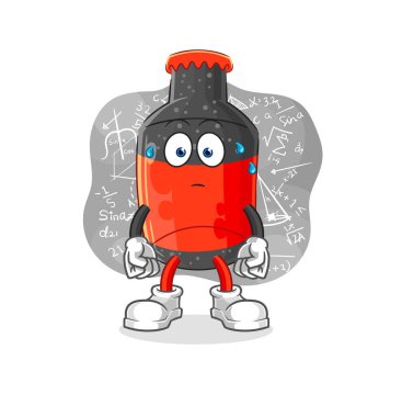 Kola düşünen sert vektör. karikatür