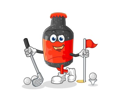 Kola golf oynuyor. karikatür