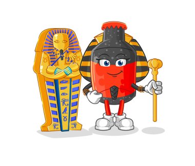 Kola antik Mısır karikatürü. karikatür maskotu vektosu