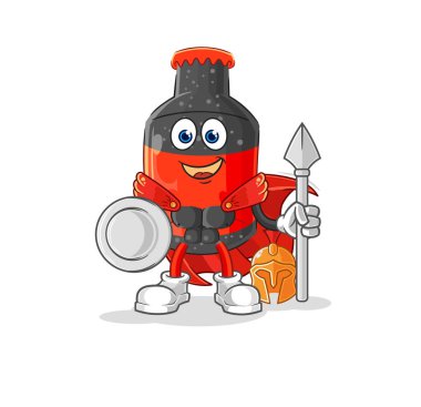 Kola Spartalı karakter. karikatür maskotu vektosu