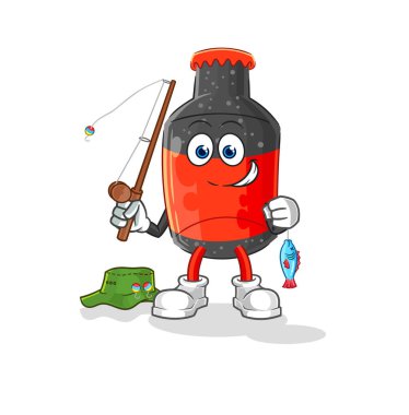 Kola balıkçısı illüstrasyonu. karakter vektosu