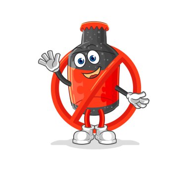 Kola maskotuna hayır demek. çizgi film vektosu