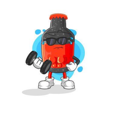 Kola dambıl taşıyıcısı. karikatür