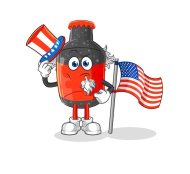 Kola Amca Sam karakteri. karikatür maskotu vektosu