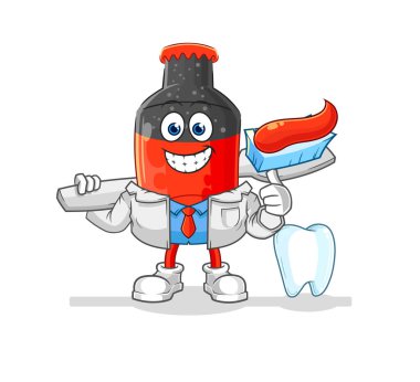 Kola dişçisi illüstrasyonu. karakter vektosu