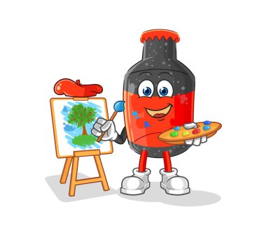 Kola sanatçısı maskotu. çizgi film vektosu