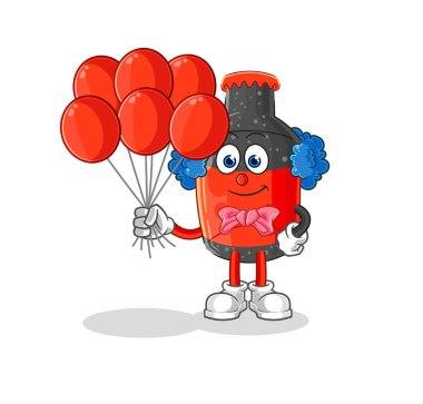 Balon vektörlü kola palyaçosu. karikatür