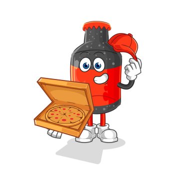 Kola pizzacı çocuk vektörü. karikatür