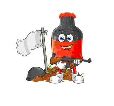 Kola ordusu karakteri. karikatür maskotu vektosu