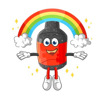 Kola ve gökkuşağı. çizgi film vektosu