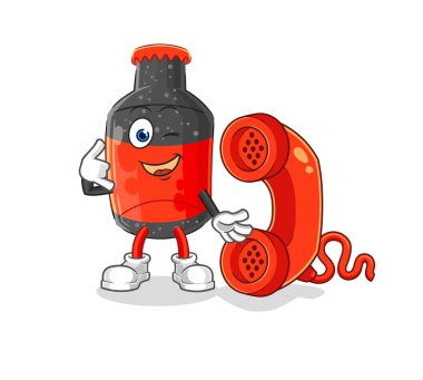 Kola çağrı maskotu. çizgi film vektosu