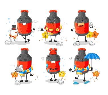 Soğuk hava karakteri maskotu vekto 'sunda kola.