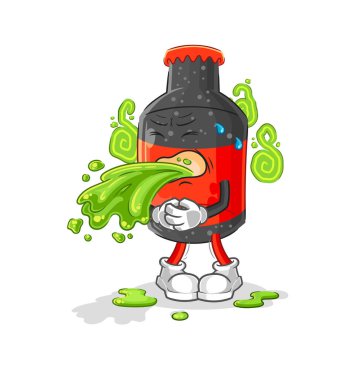 Kola karikatürü kustu. karikatür maskotu vektosu