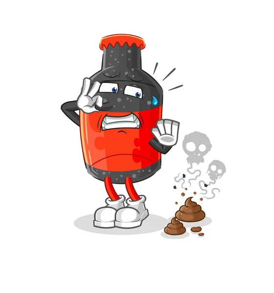 Cola Con Illustrazione Dei Rifiuti Puzzolenti Carattere Vecto — Vettoriale Stock