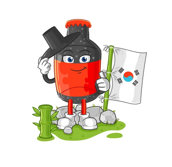 Carácter Coreano Cola Mascota Dibujos Animados Vecto — Archivo Imágenes Vectoriales