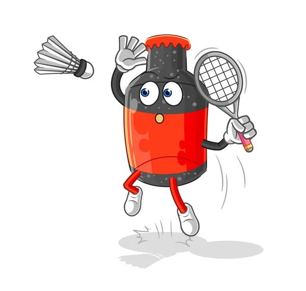 Cola Smash Badminton Cartoon Мультипликационный Талисман — стоковый вектор