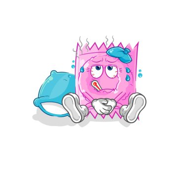 the condom sick vector. cartoon characte