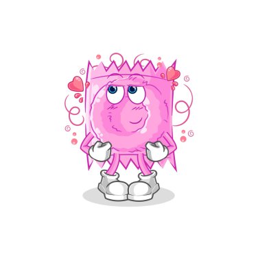 the condom shy vector. cartoon characte