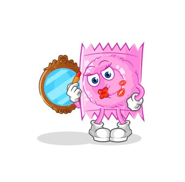the condom make up mascot. cartoon vecto