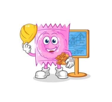 the condom Architect illustration. character vecto