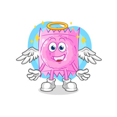 the condom angel with wings vector. cartoon characte