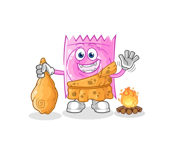 Condom Ancient Cartoon Cartoon Mascot Vecto — Vettoriale Stock
