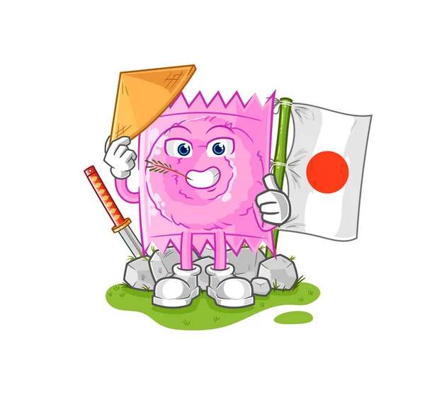 Condom Japanese Vector Cartoon Characte — Stock Vector