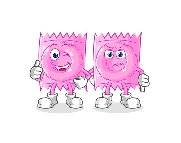 Condom Thumbs Thumbs Cartoon Mascot Vecto — ストックベクタ