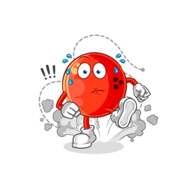 the bowling ball running illustration. character vecto