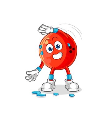 the bowling ball stretching character. cartoon mascot vecto