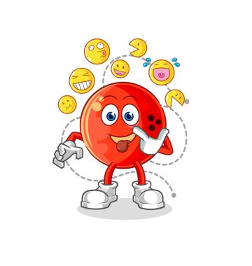 the bowling ball laugh and mock character. cartoon mascot vecto