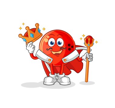 the bowling ball king vector. cartoon characte
